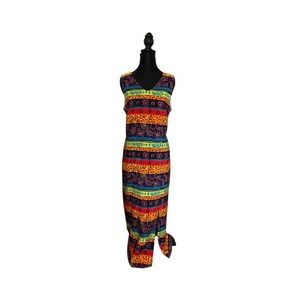 Sag Harbor Multicolor Striped Sleeveless Maxi Dress